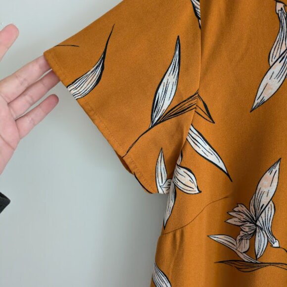 A New Day Dark Gold Floral Shift Dress Size XXL - Picture 7 of 9